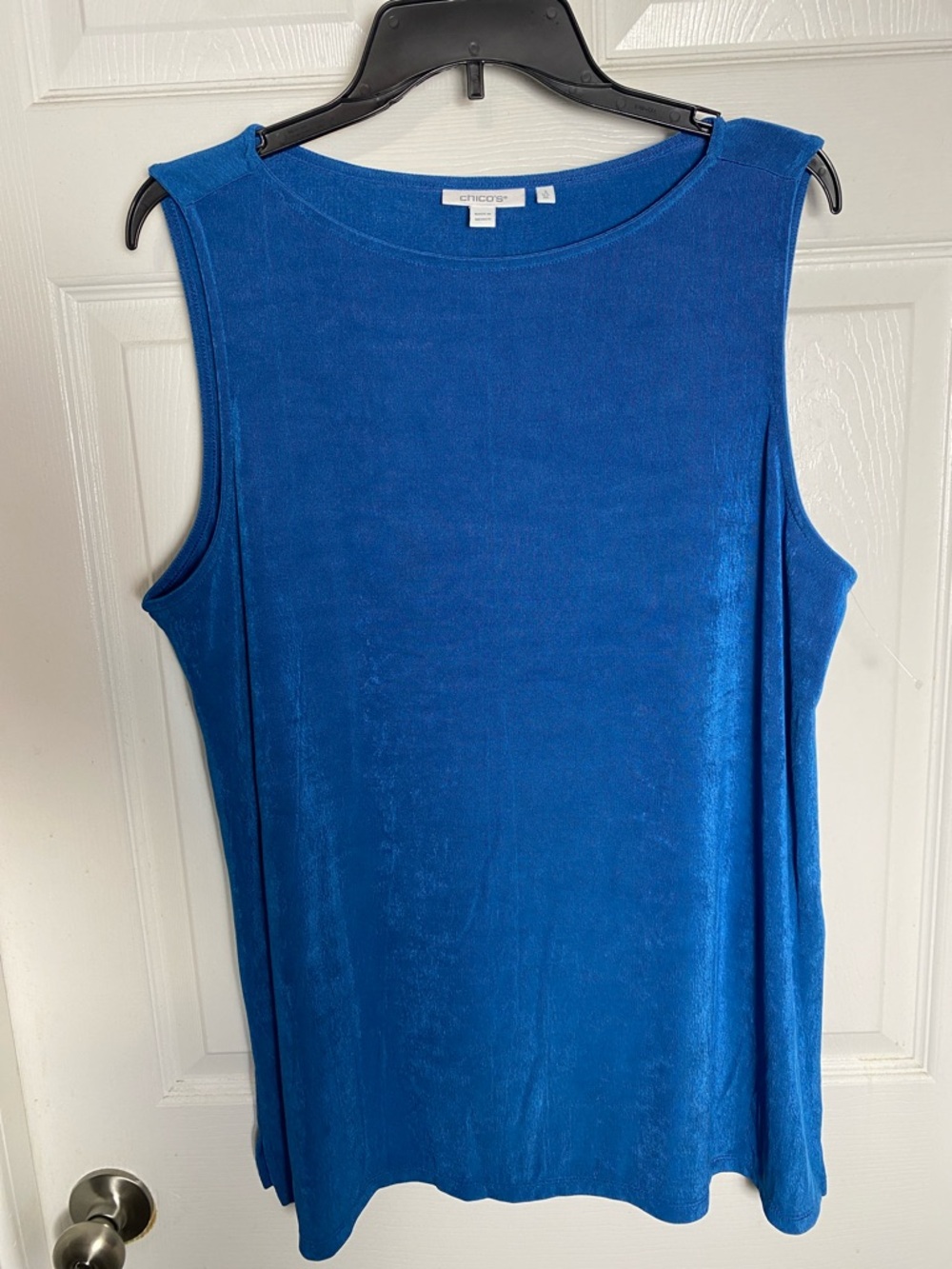 Chico's Teal Blue Sleeveless Scoop-Neck Tank Size XL